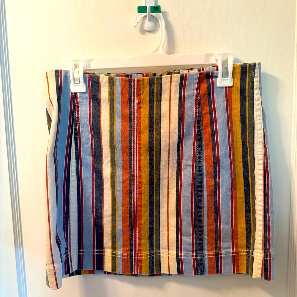 Multicolor striped mini skirt